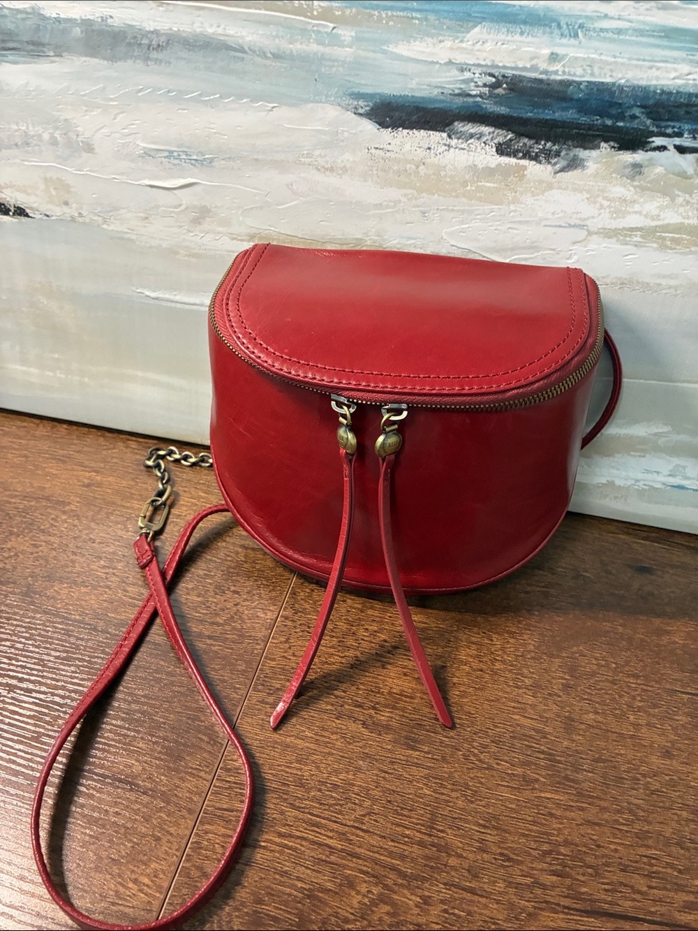Hobo International Red Women's Leather Crossbody Bag